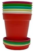 Mintra Home Garden Pots 4pk - Flowers, Herbs, Plants, Indoor, Outdoor, Colorful, Wholesale, Bulk (Assorted Pastel 6pk, 11cm Diameter (4.3in))