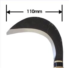 HONEN Japanese Daruma Weeding Sickle, Yasuki YCS-3 Composite Steel Blade for Cutting Grass and Surface Weeds, Wood Handle, Made in Japan