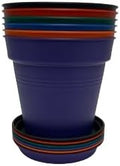 Mintra Home Garden Pots - Flowers, Herbs, Plants, Indoor, Outdoor, Colorful, Wholesale, Bulk (Assorted 6pk, 19cm Diameter (7.5in))