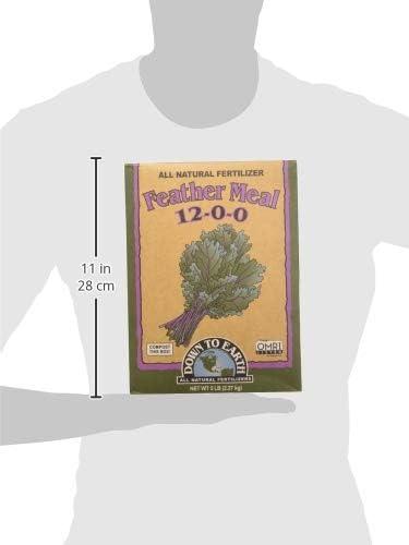 Down To Earth Organic Feather Meal Fertilizer Mix 12-0-0, 5 lb