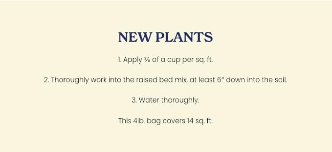 True Organic Raised Bed Food – Organic Fertilizer for Herbs, Flowers, Vegetables & Fruits – 4lb Bag Covers 30 Sq. Ft.