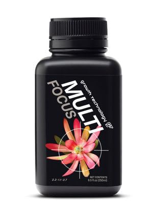 Growth Technology GT Multi Focus – All-Purpose Liquid Plant Food with 12 Essential Minerals – For Indoor & Outdoor Use on Houseplants, Tropicals, Vegetables, Flowers, Lawn & Garden – 8.5 fl oz (250mL)