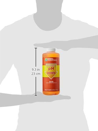 General Hydroponics HGC722120 Liquid Premium Buffering for pH Stability, Quart, Orange