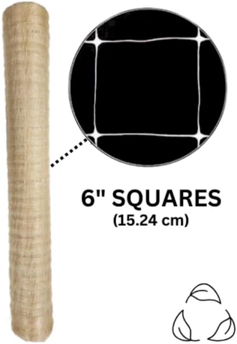 Common Culture Bio Trellis Netting Bulk Roll | 5 ft x 60 ft with 6-Inch Squares | Heavy-Duty Garden Plant Support for Climbing Plants and Hydroponics | UV Resistant, Durable, Easy to Install