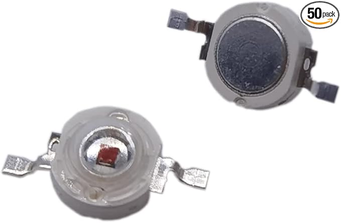 50 pcs High Power Led Chip on Board 3W Red (400mA-700mA / DC 2V-2.4V / 3 Watt) Super Bright Intensity SMD COB Light Emitter Components Diode 3 W Bulb Lamp Beads DIY Lighting