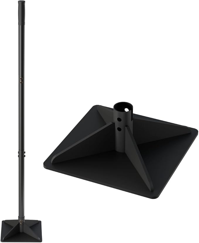 Thickened Garden Steel Tamper with 47 inch Adjustable Handle & Rubber Grip, 8"x8" Heavy Duty Soil Tamper Tool for Ground & Gravel Leveling, Steel Dirt Compactor for Yard, Sand, Driveway