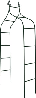 Garden Arch Trellis 8.4 Ft High x 4.6 Ft Wide, Dark Green Iron Arbor, Courtyard Arbor Trellis for Various Climbing Plants Rose, Outdoor Archway Wedding Ceremony Party