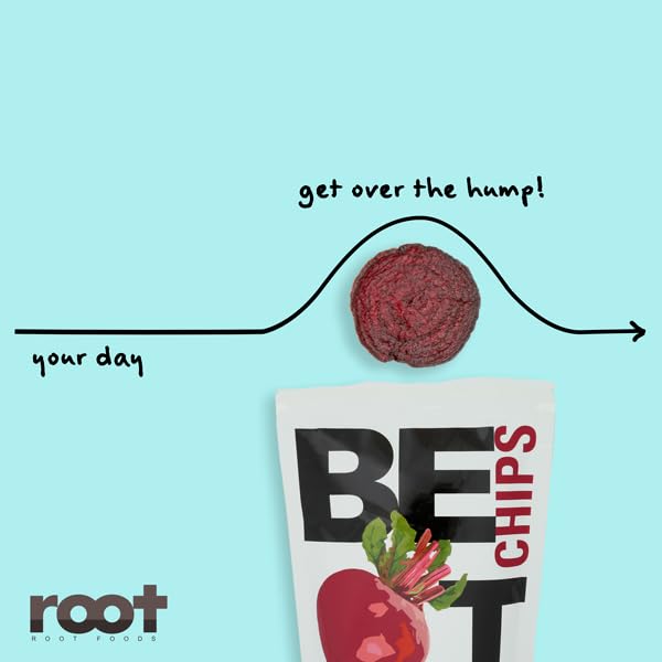 Root Foods Beet Chips, Natural Veggie Snack, Non-GMO Vegetable Crisps, Good for Adults, Kids, Vegan, Gluten Free, Kosher, Halal