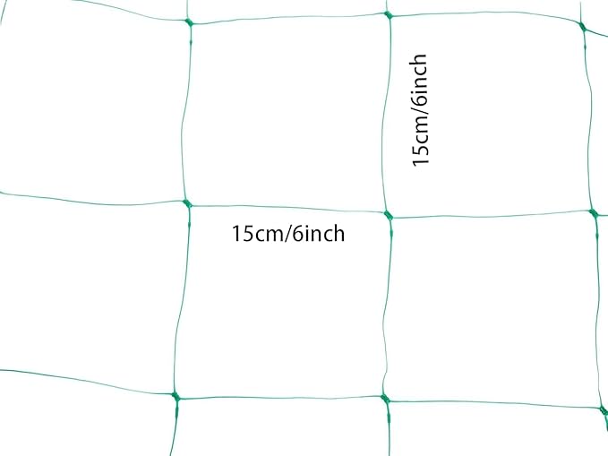 6.5x30ft Heavy Duty Garden Trellis Netting, UV-Resistant Polyethylene Plant Climbing Net, 6x6 Inch Square Mesh, for Cucumber Tomato Bean Grape Flower Outdoor Gardening