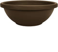 The HC Companies 20 Inch Large Garden Bowl Planter - Shallow Plant Pot with Drainage Plug for Indoor Outdoor Flowers, Herbs, Chocolate