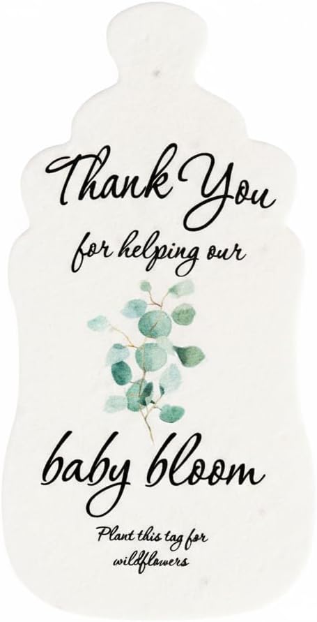 Bottle Shaped Seed Paper – 15Pcs Green Shower Favors for Guests with Wildflower Seeds, Writable & Plantable, Shower Favor Gifts for Guest