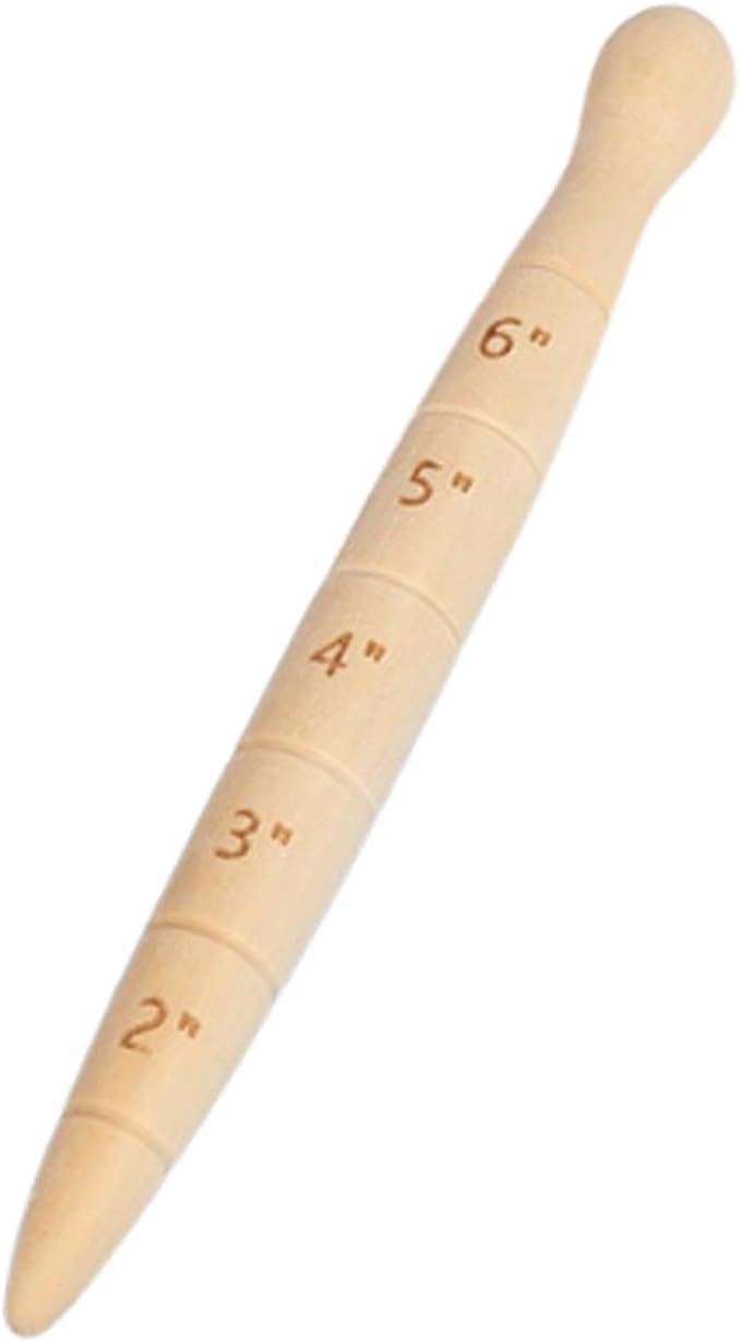 Wooden Seed Dibber with Measurement Handheld Save Time Ergonomic Round Handle Quick Efficient Seed Planter Tool Tapered Gauge