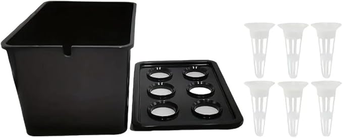 Hydroponics Growing Box 6-Holes Cultivation System Designed for Indoor Use with Multi-Set Package Supporting Efficient Root Development and Crop Growth