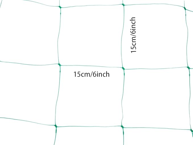 5.5x30ft Heavy Duty Garden Trellis Netting, UV-Resistant Polyethylene Plant Climbing Net, 6x6 Inch Square Mesh, for Cucumber Tomato Bean Grape Flower Outdoor Gardening