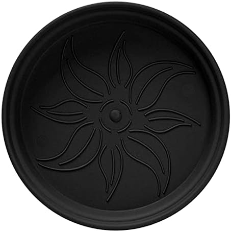 Mintra Home Garden Pots 4pk - Flowers, Herbs, Plants, Indoor, Outdoor, Colorful, Wholesale, Bulk (Black, 19cm Diameter (7.5in))
