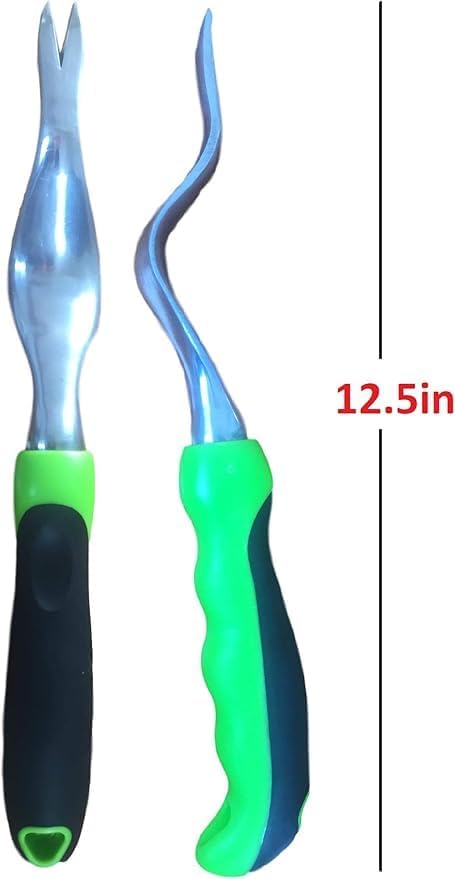 Garden Guru Hand Weeder Tool with Ergonomic Handle - Weed Puller for Planting, Weeding, Flower and Vegetable Care in Lawn Garden Yard | Rust Resistant (4 Pack)