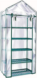 Solution4Patio 5-Tier Mini Greenhouse Portable Green House for Indoor Outdoor, Walk in Greenhouses Transparent Thick PVC Cover, Heavy Duty Frame, Double Zipper, 27 x 19 x 76 in