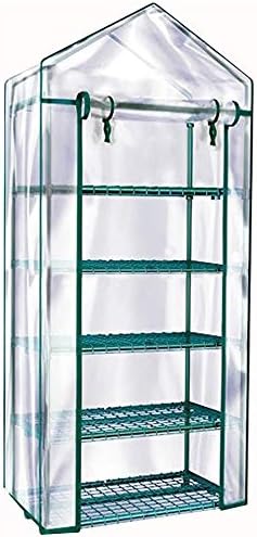 Solution4Patio 5-Tier Mini Greenhouse Portable Green House for Indoor Outdoor, Walk in Greenhouses Transparent Thick PVC Cover, Heavy Duty Frame, Double Zipper, 27 x 19 x 76 in