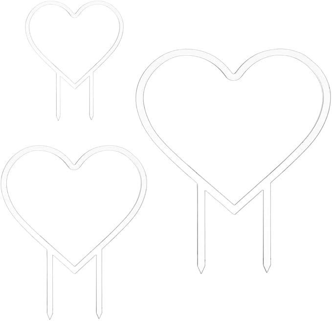 FINGERINSPIRE 3 Pcs Heart Trellis for Potted Plant 3 Size Acrylic Trellis for Climbing Plants Heart Shape Plant Support for Vines Hoya Topiary Plant Frames for Pothos Monstera Philodendrons Dischidia