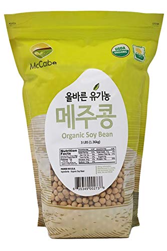 McCabe Organic Soybeans -GMO-Free | USDA and CCOF Organic Certified | Product of USA | 3 Lbs (48 oz)