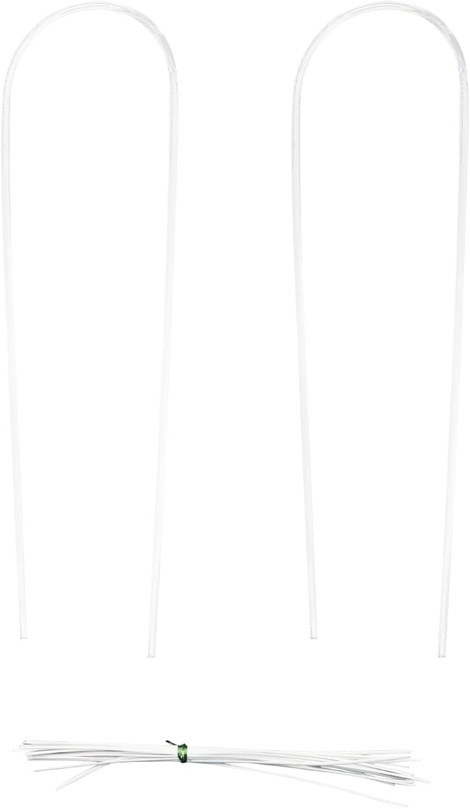 Hitefu 2 Pcs U-Shaped Clear Acrylic Plant Trellis, 16 x 4 Indoor/Outdoor Support with 20 Cable Ties for Hoya, Ivy, Vine Plants