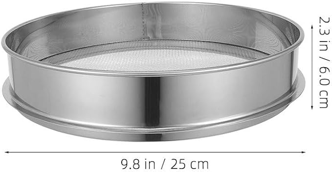 Yardwe Soil Sifter Stainless Steel Mesh Garden Sieve for Potting Soil Compost Rock Screening and Bonsai Preparation 2Mm Mesh