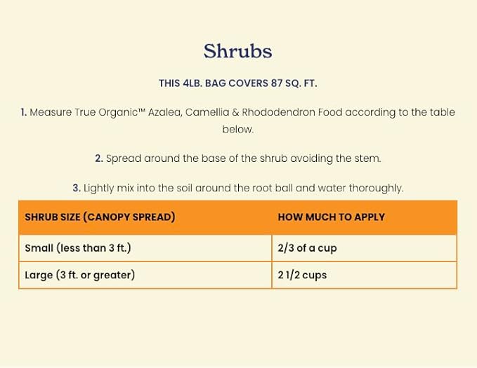True Organic Azalea, Camellia & Rhododendron Food – Organic Fertilizer for Low-pH Plants – 12lb Bag