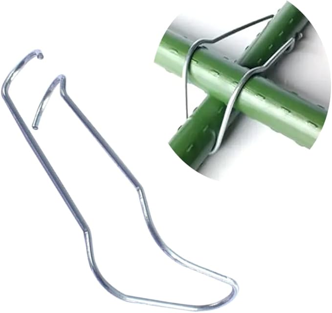 20 Pcs Garden Pile Connecting Stakes Clip, Plant Grid Clip, Connector, Galvanized Steel Clip Trellis Clips Plant Climbing Frame Buckles for Tomato Cucumber Eggplant Vegetable（20mm/0.8In）