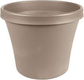 Bloem Terra 6" Diameter Round Pebble Stone Resin Planter Pot with Drainage Holes for Indoor and Outdoor Gardening