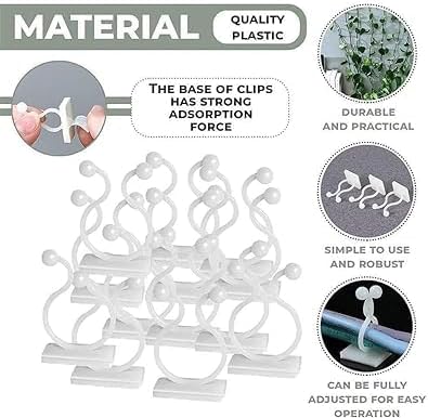 10 Pcs Plant Climbing Wall Self-Adhesive Fixed Clip Climbing Vine Vegetable Hook Garden Clip Hanging Stora Wire Home Sticky Plant Support Structures