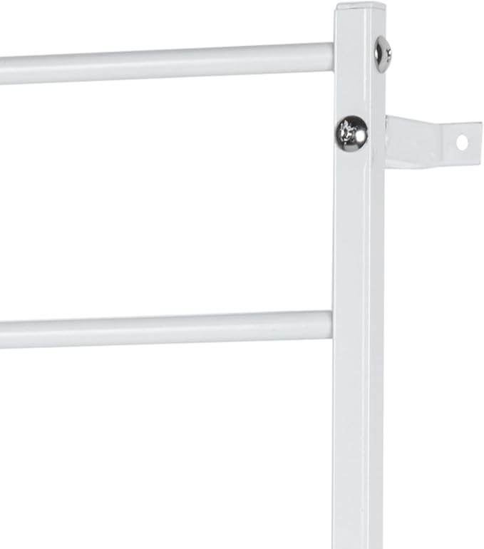 MyGift 4 Foot Tall Modern White Metal Wall Mounted Horizontal Bars Trellis, Outdoor Hanging Support Frame for Climbing Garden Plants and Crawling Vines