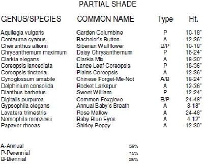 Non GMO Bulk Partial Shade Wildflower Seed Mix (1/2 lb) 260,000 Seeds