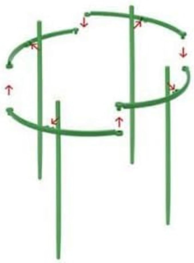 Garden Plant Support Cage, Adjustable Tomato Trellis, Green, 48 Inch, Deformable Structure for Vegetables, Flowers, Fruits