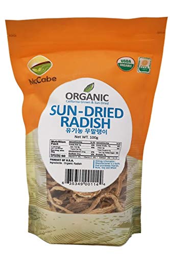 McCabe Organic Sun-Dried Radish - Daikon Radish | Rich with Fiber & Minerals | USDA and CCOF Certified | Product of USA | 100g