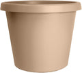 The HC Companies Prima Round Plastic Plant Pot w/Rolled Rim - Lightweight & UV Resistant Flower Pot for Herbs & More - Outdoor & Indoor Plant Pots w/Drainage (16 inch, Sandstone, Pack of 1)
