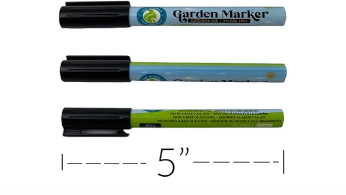 -100 Pack 4" Plastic Plant Labels for Seedlings with 2 Pack of Garden Marker Pens (Garden Markers Fade Resistant Plant Markers Outdoor Waterproof Pen Black Permanent Markers Plant Tags)