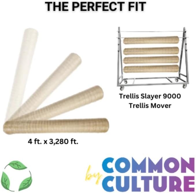 Common Culture Bio Trellis Netting Bulk Roll | 5 ft x 15 ft with 6-Inch Squares | Heavy-Duty Plant Support for Gardening, Climbing Plants, and Hydroponics | UV Resistant, Durable, Easy to Install