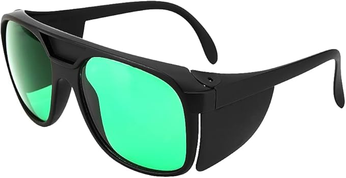 LED Grow Room Glasses UV Protection Eye Protection LED Illuminated Green Lenses Indoor Hydroponic Grow Room Glasses with Case