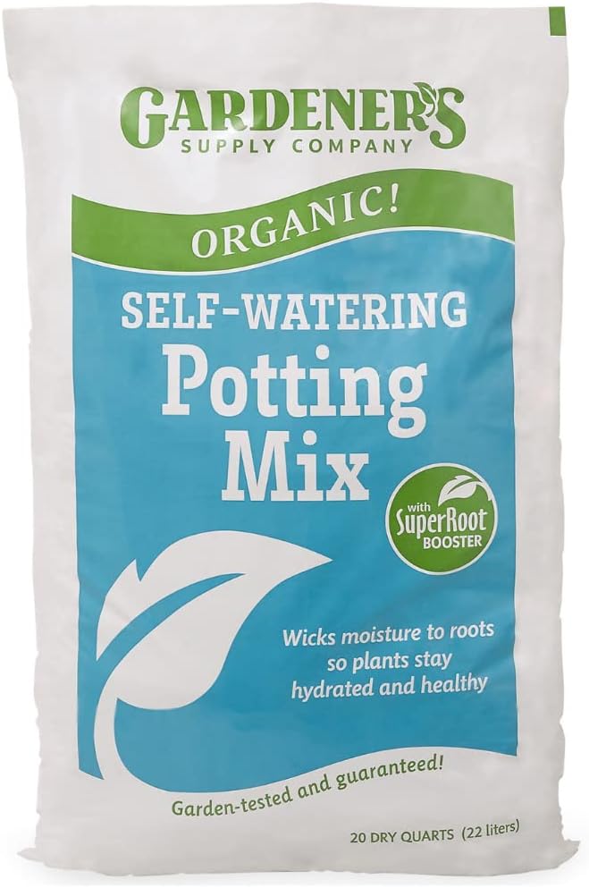 Gardener's Supply Company Organic Potting Soil Mix | High-Nutrient Compost-Based Organic Plant Soil for Indoor Outdoor Self Watering Planter Boxes, Potted Plants Raised Garden Beds - 20 Quarts