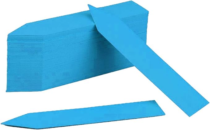 KINGLAKE Plant Labels,Plastic Plant Labels 4 Inch,Plant Tags,100 Pcs Nursery Garden Labels Plant Markers for Outdoor Garden Waterproof,Plants Name Tags Stake Tags Blue with Marking Pen