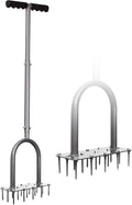 Walensee Lawn Aerator Spike Metal Manual Dethatching Soil Aerating Lawn with 15 Iron Spikes, Pre-Assembled Grass Aerator Tools for Yard, Lawn Aeration, Garden Tool, Revives Lawn Health, Patented