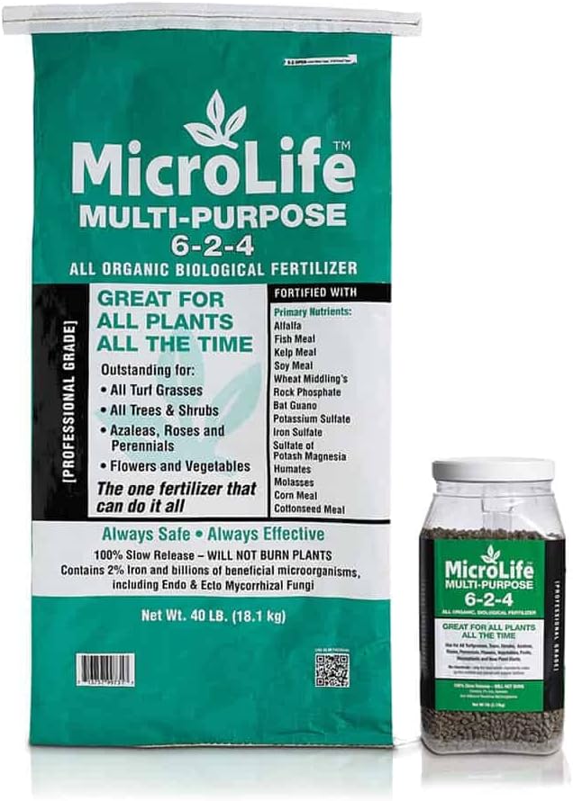 MicroLife Multi-Purpose (6-2-4) Professional Grade Granular Organic Fertilizer for All Plants, 7 LBS