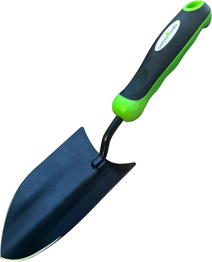 Garden Guru Heavy Duty Garden Trowel Hand Shovel for Gardening – Strong Carbon Steel Hand Trowel with Ergonomic Non-Slip Handle – Perfect for Digging, Planting, Transplanting, & Cutting Roots (2 Pack)