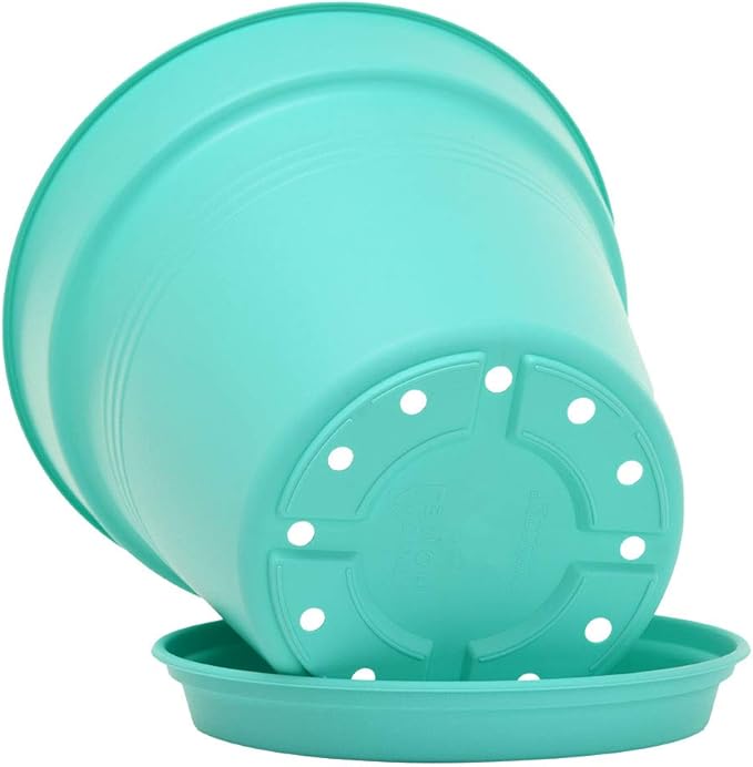 Mintra Home Garden Pots 4pk - Flowers, Herbs, Plants, Indoor, Outdoor, Colorful, Wholesale, Bulk (Teal, 11cm Diameter (4.3in))