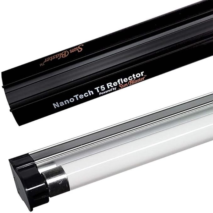 SunBlaster SL0900303 39 Watt 6400K 3' 120V Hydroponic Grow Light Lamp Ballast Fixture with NanoTech T5HO Reflector for Indoor Home Gardens and Plants
