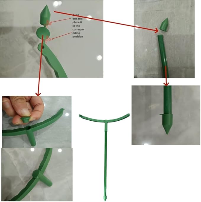 12Pcs Plant Support Plant Stake Half Round Plant Support Ring Garden Flower Support Plant Support Stakes for Tomato, Hydrangea, Indoor Plants (12PACK 5.9" Wide X5.9 high（14.5x15cm）)