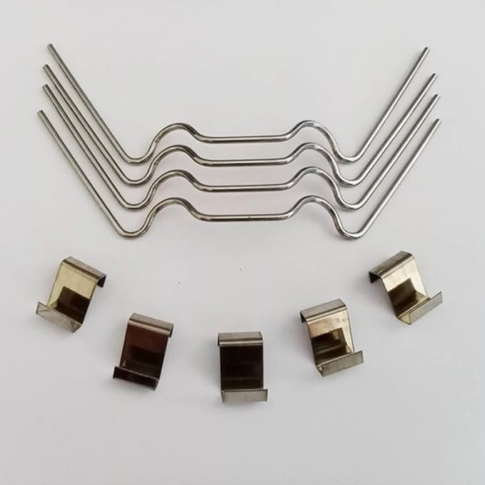 50 Sets Stainless Steel Greenhouse Glass Fixing Z Clamps and W Wire Clips for Glass Pane Securing in Greenhouse Repairs and Plant Germination Equipment