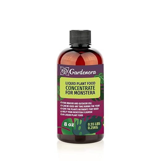 Gardenera Plant Growth Superfood for Monstera Plants with 18 Essential Vitamins & Minerals - Organic Plant Food Fertilizer - Micro-Fungi and Bio-Organisms for Monstera Care & Growth Enhancement - 8oz