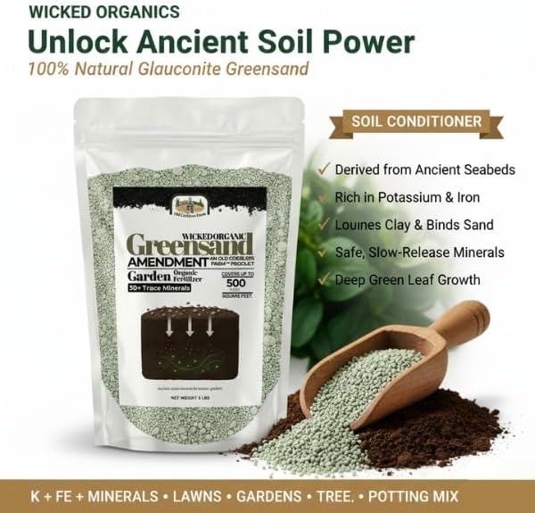 Old Cobblers Farm Greensand Fertilizer Soil - Lawns, Gardens, Trees, Shrubs, Container Plants - Organic, Sustainable Soil Improvement (5 lbs | 10 lbs | 15 lbs | 20 lbs) (5 lbs)
