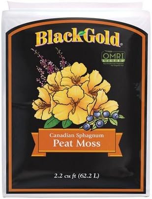 Black Gold Peat Moss - Moisture-Retaining, Professional Grade - 2.2 cu ft - Peat Moss